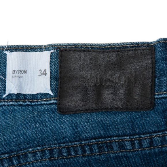 Hudson Byron 5 Pocket Straight Harr Blue Jeans - Picture 3 of 5